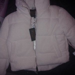Juicy Couture Black Label  beautiful White Fluffy coat